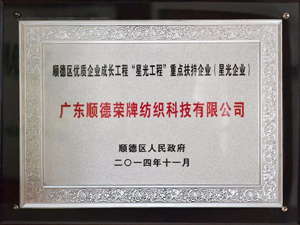 js金沙-2012年获顺德政府颁发“星光企业”称号
